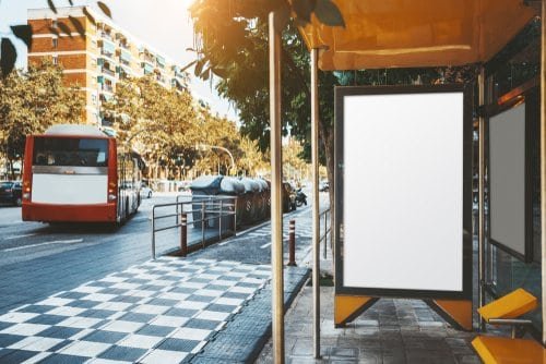 Bus stop in Barcelona